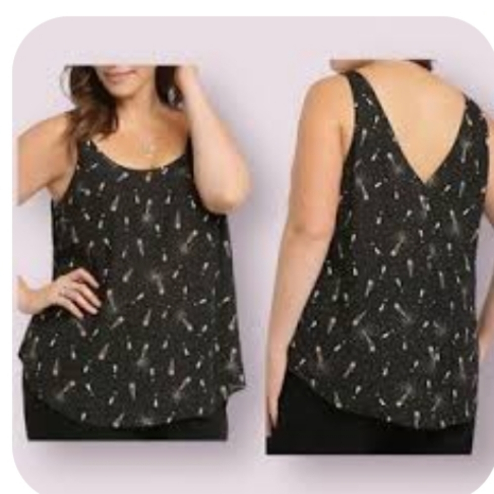 TORRID Sleevesless Champain Bottle Print Light Weight Tank Top Plus size…